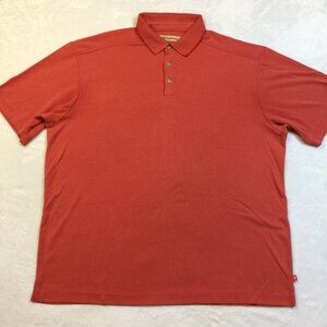 Tommy Bahama Polo Shirt Mens XL Orange Modal Casual Outdoor Office Golf Beach
